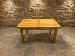 Solid Oak Extending Farmhouse Dining Table - Rustic Country Kitchen Seats 6-10 - thumbnail 1