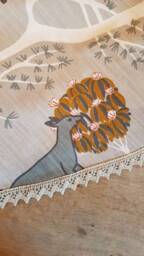 Roe Deer Christmas Tree Skirt Woodland Tree Owl Decor Swedish Fabric Decorations - thumbnail 3