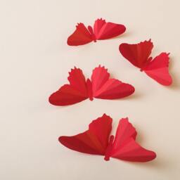 3D Wall Butterflies Poppy Red Butterfly Silhouettes For Home Art Decor, Nursery, Children's Room - thumbnail 2