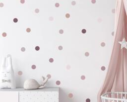 Mauve Polka Dot Fabric Wall Stickers Nursery & Playroom Decor