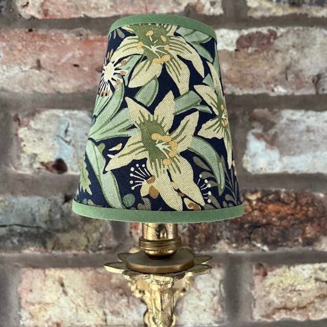 William Morris Bower - Small Handmade Candle Clip Lampshade Wall/Base - image 1