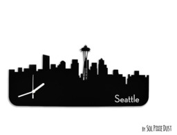 Seattle Skyline - Silhouette Wall Clock