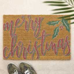 Merry Christmas Seasons Greetings Brush Door Mat Front Doormat Decor Gift Xmas Festive Holidays - thumbnail 1