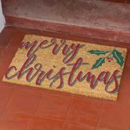Merry Christmas Seasons Greetings Brush Door Mat Front Doormat Decor Gift Xmas Festive Holidays - thumbnail 3