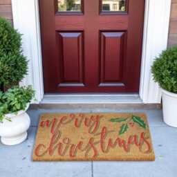 Merry Christmas Seasons Greetings Brush Door Mat Front Doormat Decor Gift Xmas Festive Holidays - thumbnail 2