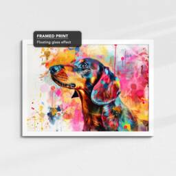 Dachshund Dog Abstract Painting Framed Poster Print & Canvas Wall Decor Art Bedroom Home Living Room Pet Lovers Gift Idea - thumbnail 3