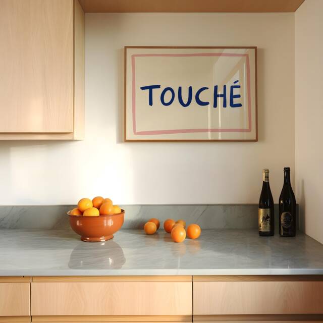 Touch?? Unframed Print - French Posters Wall Art Funny Prints Handwritten Living Room Decor Minimal - image 1