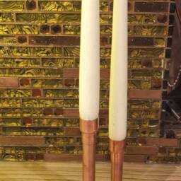 Handmade Copper Candelabra 2-Taper Candle Holder, Wedding Centerpiece-Candle-Fragrance - thumbnail 2