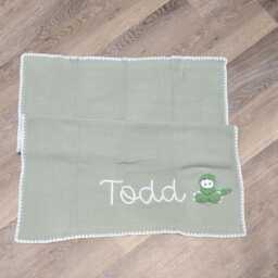 Personalised Baby Newborn Children's Blankets Wildflowers Bee Butterfly Name Rocket Sun Teddy Bear Fairies - thumbnail 3