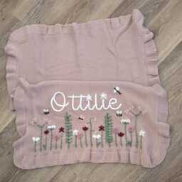 Personalised Baby Newborn Children's Blankets Wildflowers Bee Butterfly Name Rocket Sun Teddy Bear Fairies - thumbnail 2