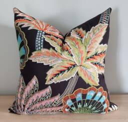 Osborne & Little Ravenala Charcoal/Blush Cushion/Pillow Cover 55x55 cm - thumbnail 1