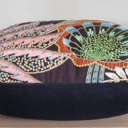 Osborne & Little Ravenala Charcoal/Blush Cushion/Pillow Cover 55x55 cm - thumbnail 2