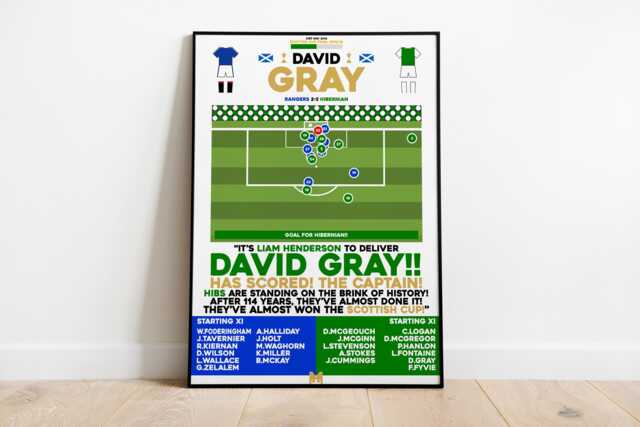 David Gray V Rangers Print, Hibernian Poster, Football Wall Art, Posters, Fc, Prints - image 1