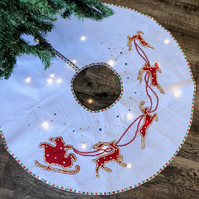 Away They All Flew Felt Christmas Tree Skirt - image 1
