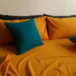 Organic Linen Throw Pillow Cover, Forest Green Pillowcase - thumbnail 2