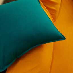 Organic Linen Throw Pillow Cover, Forest Green Pillowcase - thumbnail 3