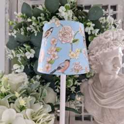 Cordless Touch Lamp. Beautiful Blue Floral & Bird Decoupaged Usb Rechargeable No Plugs Or Sockets Needed. Cordless.touch - thumbnail 1