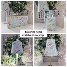 Cordless Touch Lamp. Beautiful Blue Floral & Bird Decoupaged Usb Rechargeable No Plugs Or Sockets Needed. Cordless.touch - thumbnail 4