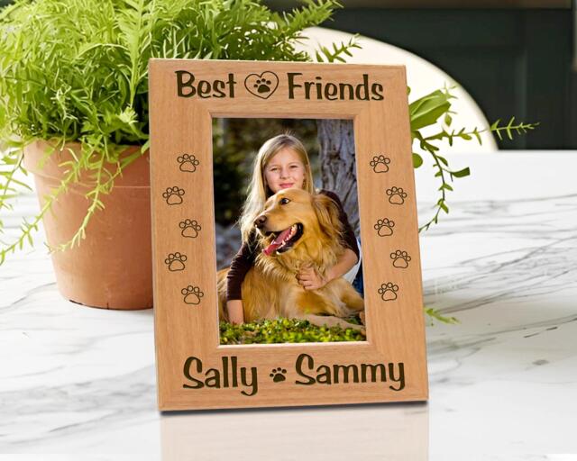 Personalized Dog Frame, Pet Picture Frame, Dog Paw Designs, Lover Gift, Rescue, Custom, For Dad, For Mom, For Kids, Frame Name, Art Gift - image 1