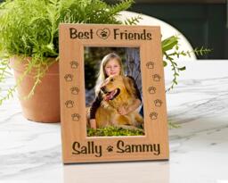 Personalized Dog Frame, Pet Picture Frame, Dog Paw Designs, Lover Gift, Rescue, Custom, For Dad, For Mom, For Kids, Frame Name, Art Gift - thumbnail 1