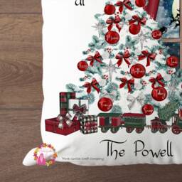 Christmas Cushion, Tree, Gift, Decoration, Bauble, Family Mr & Mrs, With - thumbnail 4