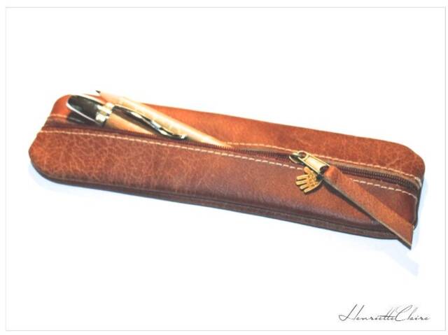 Water Buffalo Leather Pencil Case Pen For 5-6 Pens Also Suitable Men Handmade Unique Item Elegant Gift - Buffalo - image 1