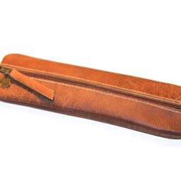 Water Buffalo Leather Pencil Case Pen For 5-6 Pens Also Suitable Men Handmade Unique Item Elegant Gift - Buffalo - thumbnail 3