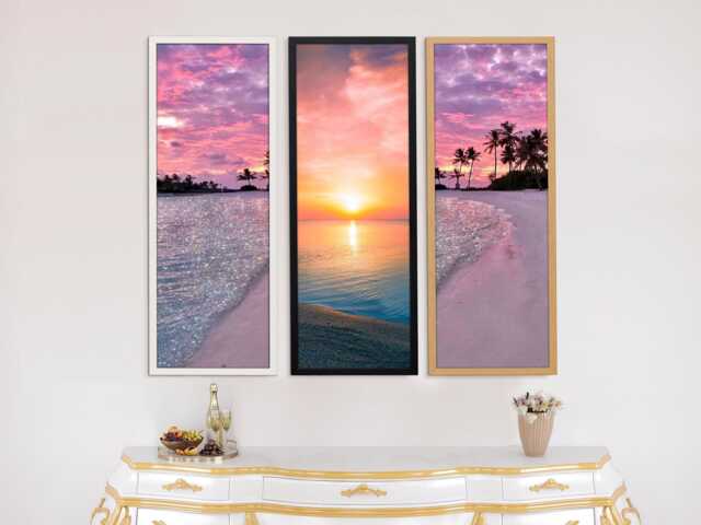 Panoramic Picture Frames - Black Photo Frame Anniversary Gift Wall Decor Poster For Wedding/Father/Mother/Baby - image 1