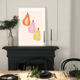 Bright Fruit, Drawing Print Set Of 2 Wall Art Print, Contemporary Abstract, Living Room Prints , Colourfu Poster, Fast Delivery A2 - thumbnail 3