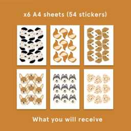 54 Cute Dog Fabric Wall Stickers - Removable Nursery Decals - thumbnail 2