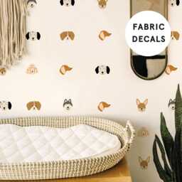 54 Cute Dog Fabric Wall Stickers - Removable Nursery Decals
