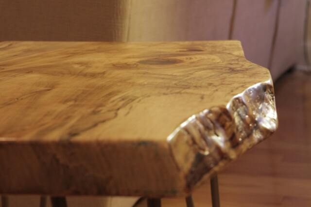 Live Edge Maple Wood Side Table - image 1