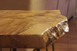 Live Edge Maple Wood Side Table