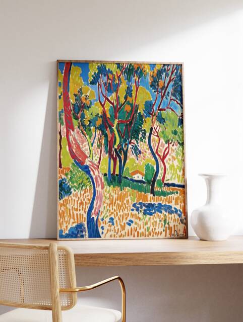 Andre Derain Poster, Arbres ?? Collioure, Fauvist Print, Expressionist Art, Fashionable Decor, Floral Wall Scenery & Nature, A1/A2/A2/A3 - image 1