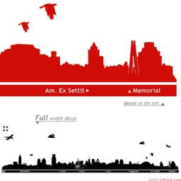 Shanghai Bund Skyline Wall Decal Asia Decor Vinyl Sticker - thumbnail 1