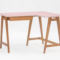 L-Shaped Corner Desk With One Drawer Various Colors Luka - Oak Finish, Right Hand - thumbnail 2
