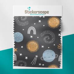Blue & Gold Space Roller Blind, Children's Made To Measure, Space Blind - thumbnail 3