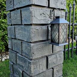 stone Pillars, Halloween Prop, Yard Decoration, Graveyard Art, Pillar, Archway Columns, Gate, Gargoyle Decor, Skeleton - thumbnail 2