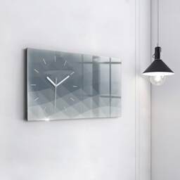 Wave Abstraction Wall Decor, Gray Unique Clock, Abstraction Large Wall Clock, Horizontal Clock - thumbnail 3