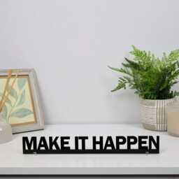 Make It Happen Door Topper - Motivational Office Sign Black Acrylic Productivity Quote Decor Business & Home Gift - thumbnail 3