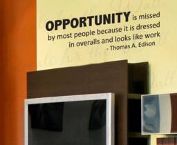 Opportunity Missed By Most People Work Thomas Edison Funny Inspirational Wall Decal Vinyl Lettering Decoration Quote Sticker Art Decor In38 - thumbnail 1