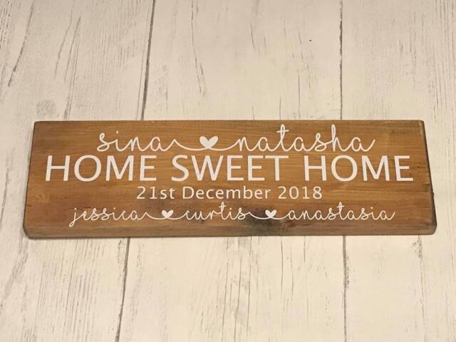 Personalized Home Sweet Wooden Sign - Established Date, Rustic Wall Decor - image 1
