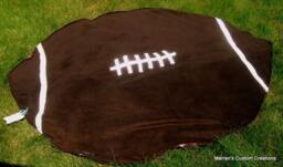 Custom Adults Football Shaped Handmade Fleece Blanket - thumbnail 1