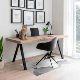 Cranes & Clouds Desk Chair Mat, White Computer Office Animals Gaming Floor Protector - thumbnail 3