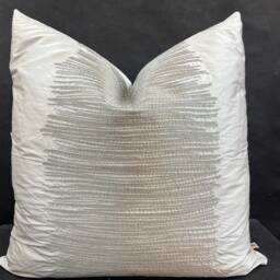 Ardecora Luce Embroidered Silver Contemporary Silk Fabric Designer Cushion Pillow Cover - thumbnail 3