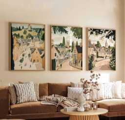 Set Of 3 Stow On The Wold Posters, England Travel Prints, Cotswolds Wall Art Sets, Market Town Poster Countryside Home Decor Gift - thumbnail 1