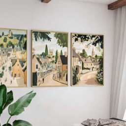 Set Of 3 Stow On The Wold Posters, England Travel Prints, Cotswolds Wall Art Sets, Market Town Poster Countryside Home Decor Gift - thumbnail 3