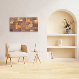 Large Wooden Statement Piece For Contemporary Spaces - Modern Geometric Wood Art - thumbnail 2