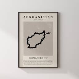 Afghanistan Map Vintage Abstract Wall Art Print Picasso + Matisse Inspired Travel Poster - thumbnail 1