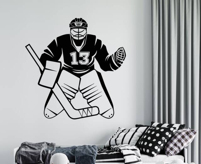 Personalized Hockey Goalie Wall Decal Custom Sports Decor 4387 - image 1